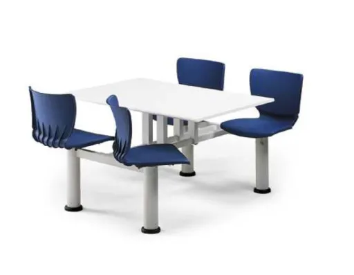 Secretária com Bancos 4 Lugares 120x80 cm – Fixa