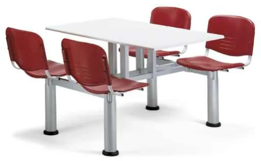 Secretária com Bancos 4 Lugares 120x80cm Fixa 1604-Iso Bancos Fixos MDF