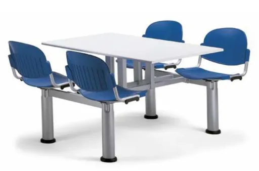 Secretária com Bancos 4 Lugares 120x80cm Fixa 1604-500