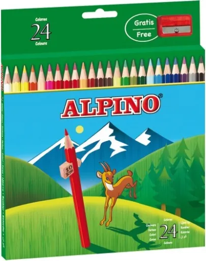 Lápis de Cor 24 Cores 17cm – Alpino