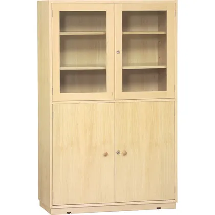 Armário Misto Vitrina Madeira 1000x440x1850mm - Nautilus