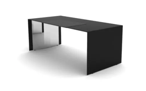 Secretária de Escritório 1900x900x735 mm Bridge Preto Alto Brilho – Bridge