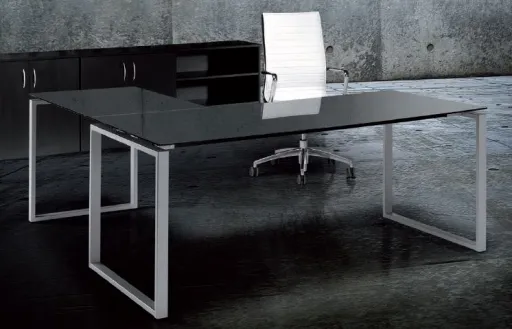 Secretária de Escritório 1200x800x740mm em Vidro Sem Alonga – Kclose