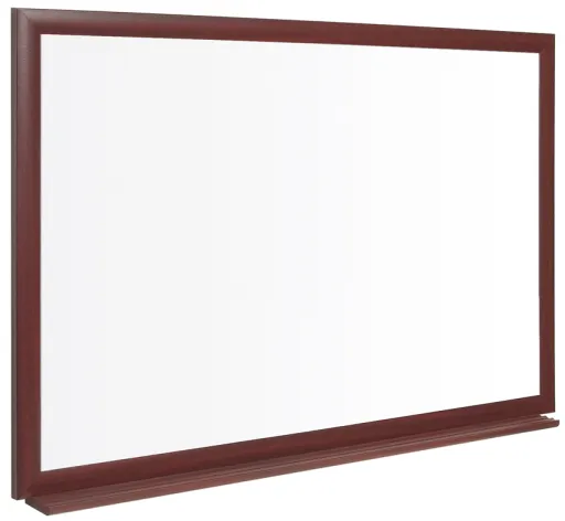 Quadro Branco Magnético Porcelana Reciclado 45x60 cm Moldura Madeira MDF Cerejeira Executive Earth-it – Bi Office