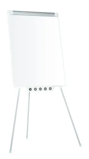 Bi-Office – Quadro Branco Tripé Flip Chart Magnético 70x100 cm com Aro Branco