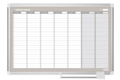 Quadro Branco Bi-Office Planificação Magnético 60x90 cm Semanal
