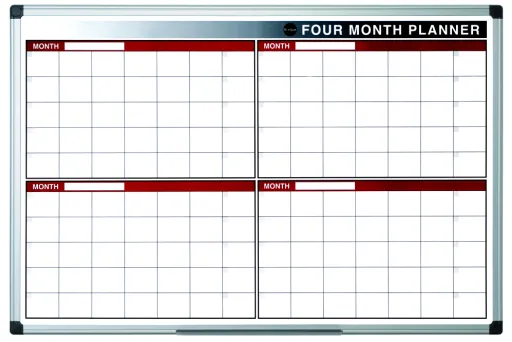 Quadro Branco de Planificação Bi-Office - Magnético 60x90 cm (4 Meses)