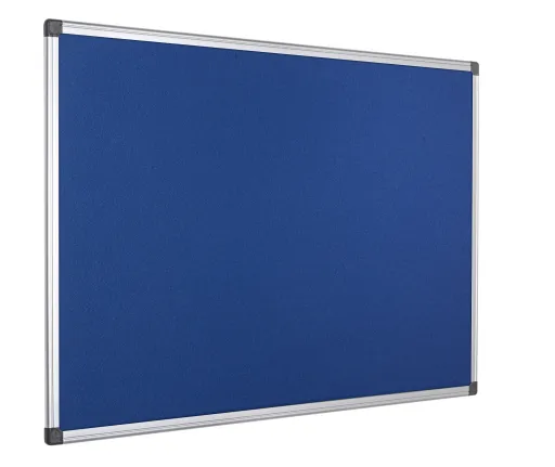 Bi Office - Quadro Expositor Feltro 60x90 cm Azul Moldura Alumínio Maya Retardador de Chama