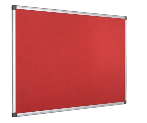 Bi-Office - Quadro Expositor Feltro 90x120 cm Vermelho Moldura Alumínio Maya Retardador de Chama