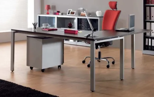 Secretária de Escritório 1600x800mm com Alonga 1000x600mm – Ergotimes