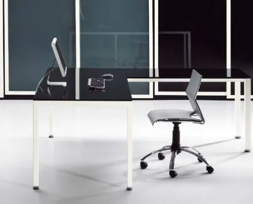Secretária de Escritório 1600x800mm em Vidro – Ergotimes