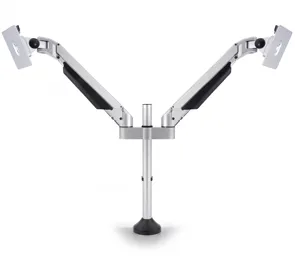 Suportes Monitor de Mesa 15 - 32" M Vesa Gas Lift Dual Prateado Multibrackets 2 Ecrãs