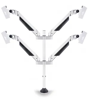 Suportes Monitor de Mesa 15 - 32" M Vesa Gas Lift Quad Branco Multibrackets 4 Ecrãs