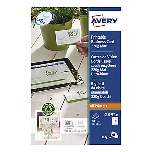 Cartões de Visita 85x54mm Avery