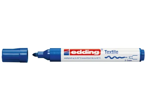 Marcador Permanente Edding 4500 para Tecido Azul (Textil T-Shirt) – Edding