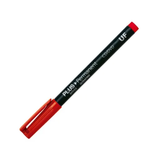 Marcador Permanente Plus "UF" Vermelho - Plus Office
