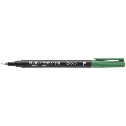 Marcador Permanente Plus "F" Verde - Plus Office