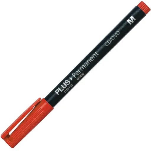 Marcador Permanente Plus "M" Vermelho - Plus Office