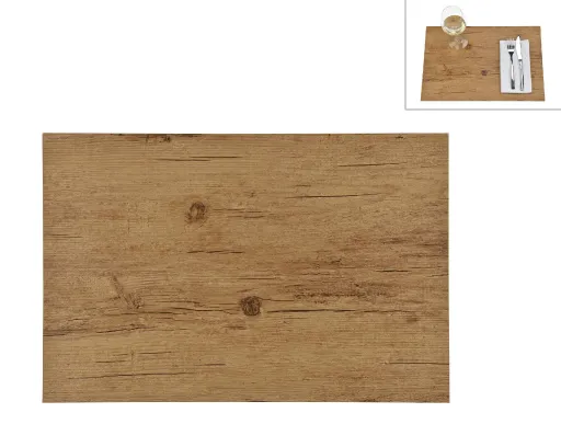 Individual de Mesa PVC Efeito Madeira Natural 45 x 30 cm