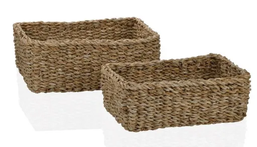 Conjunto de 2 Cestos em Alga Marinha – Andrea House