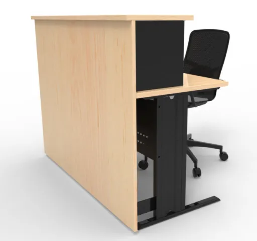 Balcão Receção Soho 800x800x1100 Melamina Preto Preto