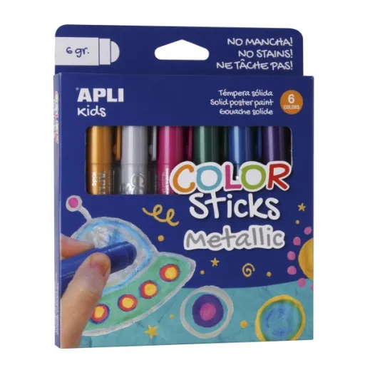 Lápis de Cera 6 Cores Metálicas - Apli