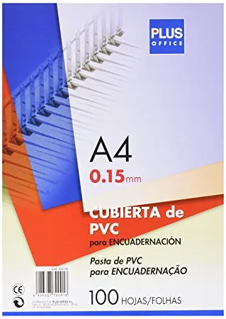 Capas de Encadernar A4 Fumado Translúcido Pvc 150 Micras Plus Office
