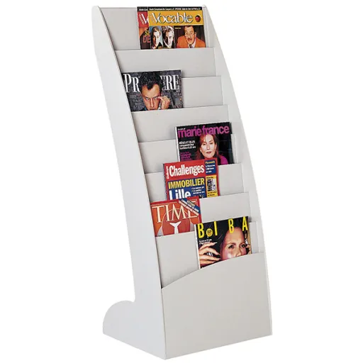 Expositor Mural para Brochuras e Revistas Cinza 443x1083x350mm