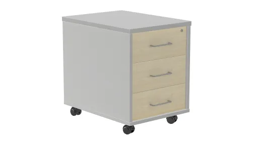 Bloco de Gavetas 600x430x580 mm 3 Gavetas Cinza/Castanho - Rocada