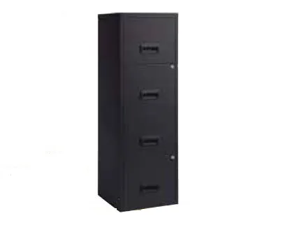 Armário Arquivo Ofício 40x40x126 cm 4 Gavetas Preto - Pierre Henry