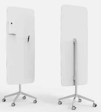 Quadro Magnético Vidro Branco para Escrita 65x157,5 cm Mood Flow Mobile - Lintex