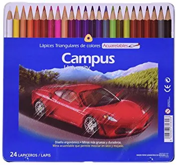 Lápis de Cor Aquarela 24 Unidades - Campus