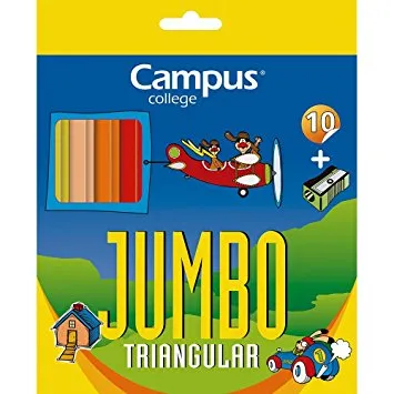 Lápis de Cor Jumbo 10 Unidades - Campus 