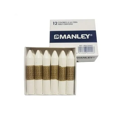 Lápis de Cera 12 Unidades Branco - Manley