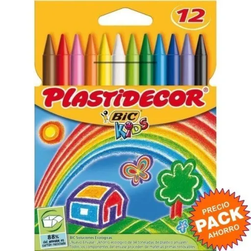 Lápis de Cera 12Un. Plastidecor - Bic Kids