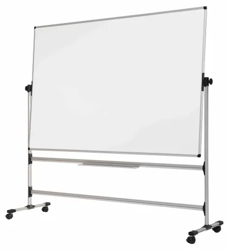 Quadro Branco Rotativo Magnético Porcelana 90x120cm Earth-it Dupla Face e Cavalete - Bi Office