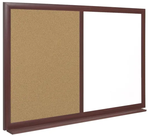 Quadro Combinado 60x90 cm Cortiça/Branco Moldura Cerejeira Prime Earth-it - Bi Office