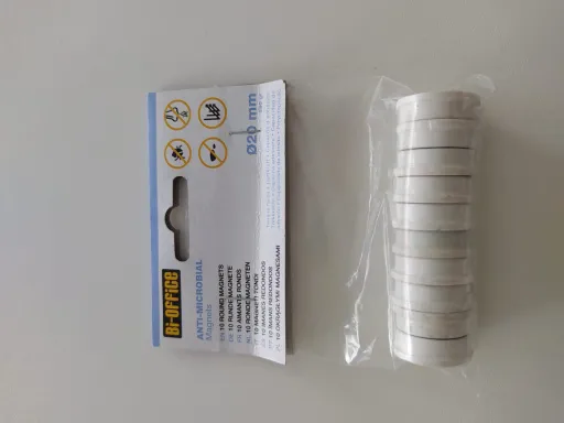 Ímans Brancos Redondos Antimicrobianos 25mm 10un – Bi-Office