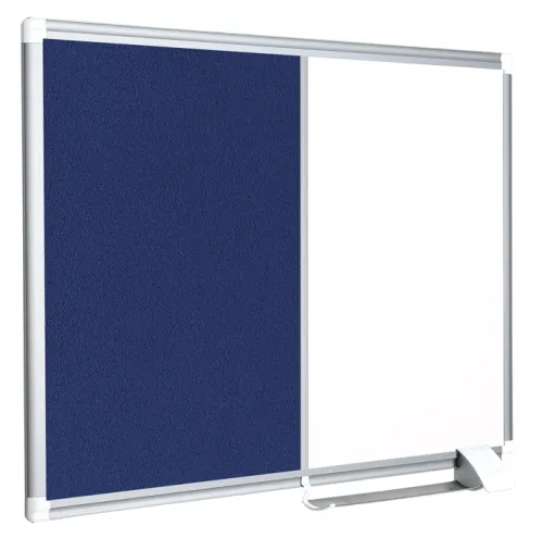 Bi-Office - Quadro Combinado 45x60 cm Feltro Azul e Quadro Branco com Moldura Alumínio New Generation