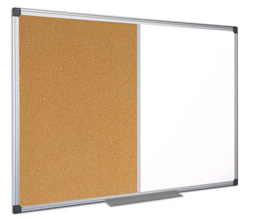 BI-OFFICE - Quadro Combinado 45x60 cm Cortiça/Branco Moldura Alumínio Maya