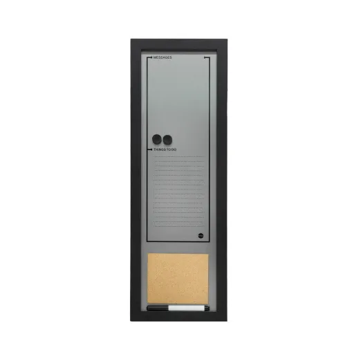 Quadro Planificação Semanal Combinado Magnético/Cortiça 20x60cm Preto – Bi-Office