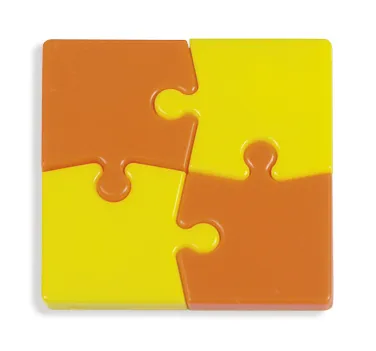 Ímans Puzzle Amarelo e Laranja 60x60x4mm – Bi-Office