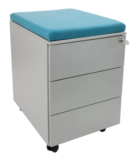 Bloco de Gavetas Metálico com Rodas e Almofada 400x600x530 mm Cinza - Riva