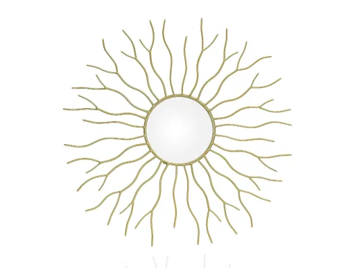 Espelho de Parede Sol Metálico em Latão – Andrea House