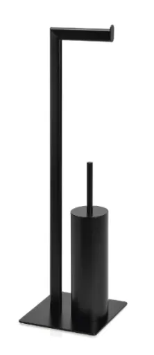 Suporte de Papel Higiénico com Piaçaba em Metal Preto Mate – Andrea House