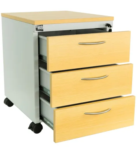 Bloco de 3 Gavetas com Rodas 570x440x530 mm Cinza - Ofy