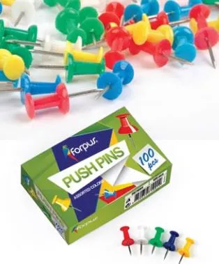 Alfinetes Cores Sortidas Conjunto 100un. (Push-Pins)