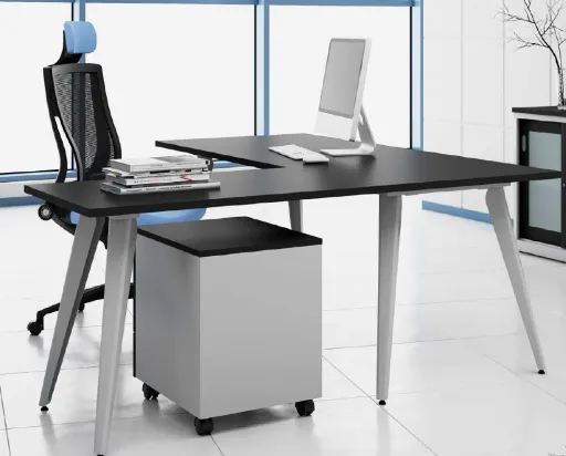 Secretária de Escritório 1200x600x740 mm Aries com Alonga – Aries