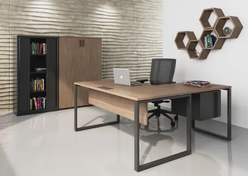 Secretária de Escritório 1800x800mm com Bloco 2 Gavetas Suspenso - Kclose