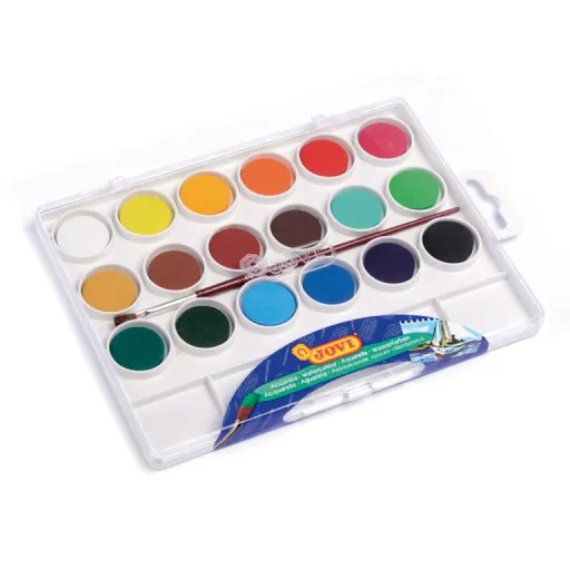 Aguarela 18 Cores com Pincel e Paleta – Jovi